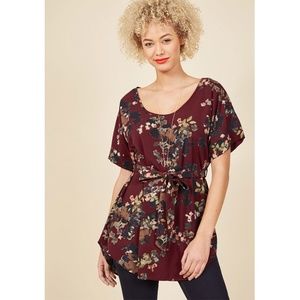 Modcloth burgundy floral tunic